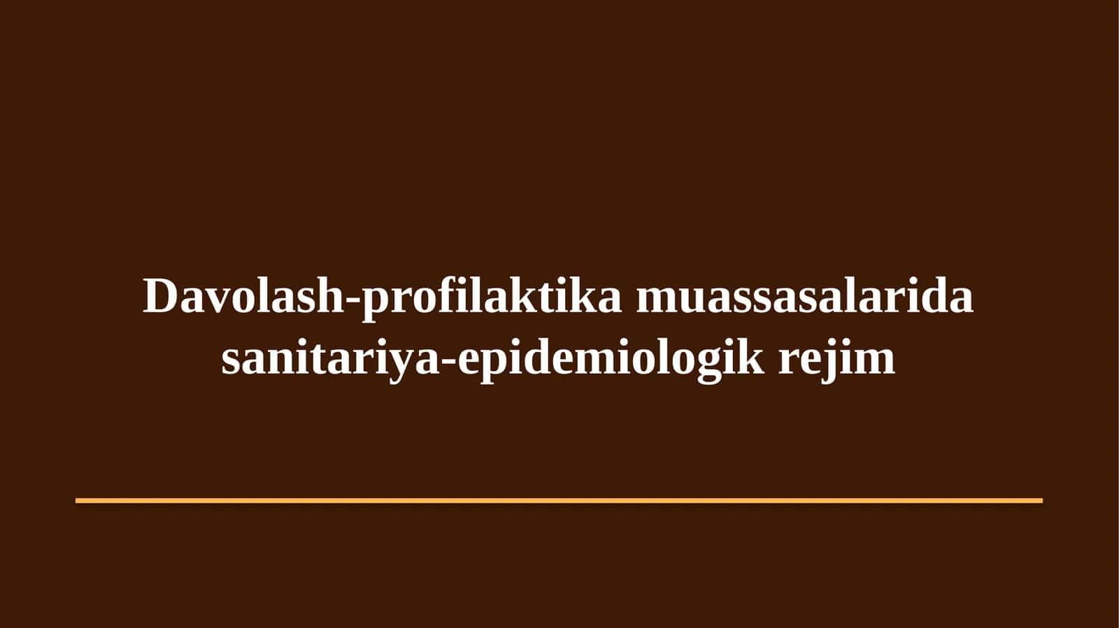 Gigiyena. Tibbiy ekologiya · Amaliy mashg'ulot № 31