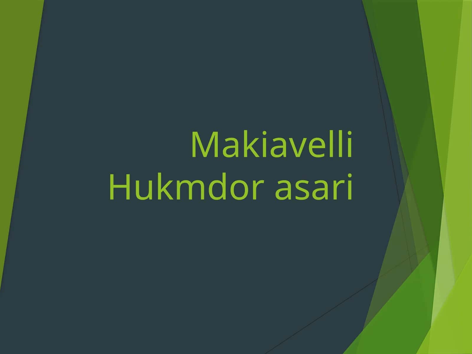 Makiavelli Hukmdor asari