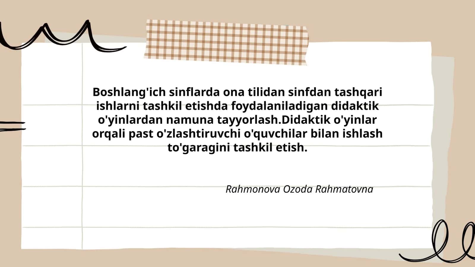 Didaktik O'yinlar Tashkili