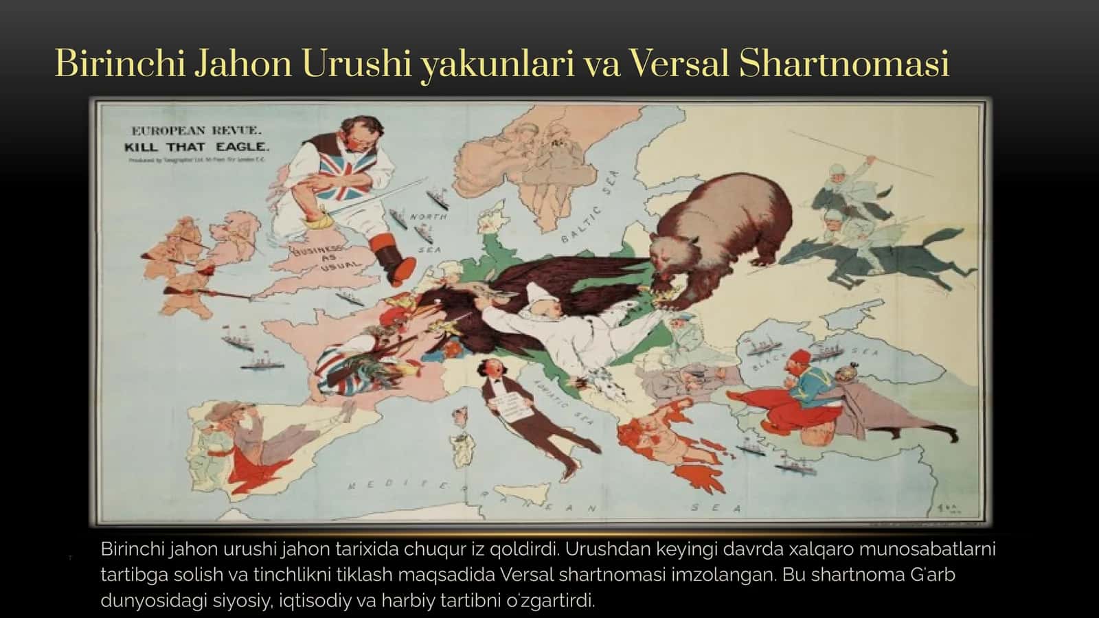 Birinchi Jahon Urushi yakunlari va Versal Shartnomasi