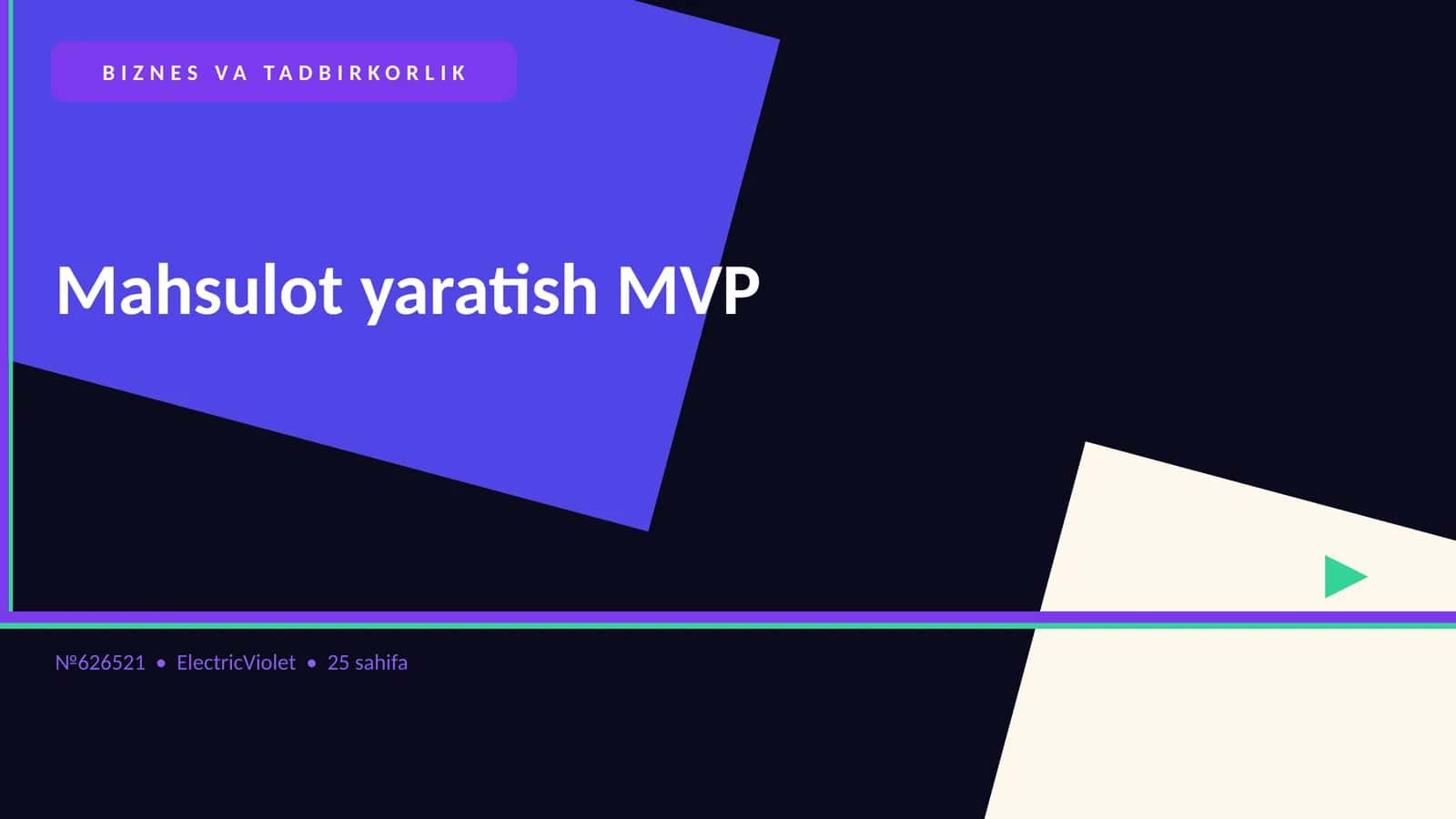 Mahsulot yaratish MVP