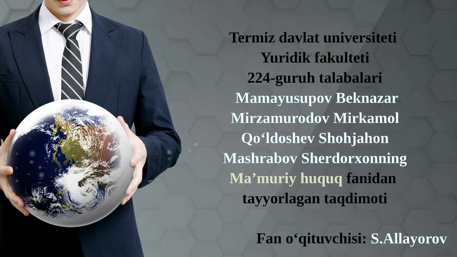 Davlat xizmatlari ko'rsatish jarayonida "yagona darcha" tizimini takomilllashtirish va huquqiy asoslarini takomillashtirish.