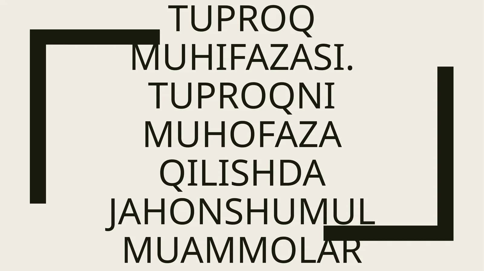 Tuproq muhifazasi