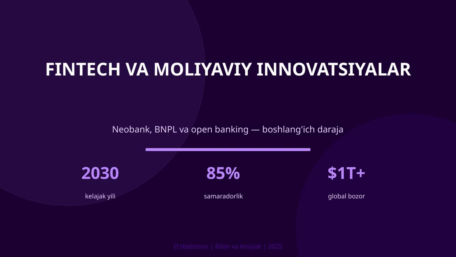 FINTECH VA MOLIYAVIY INNOVATSIYALAR
