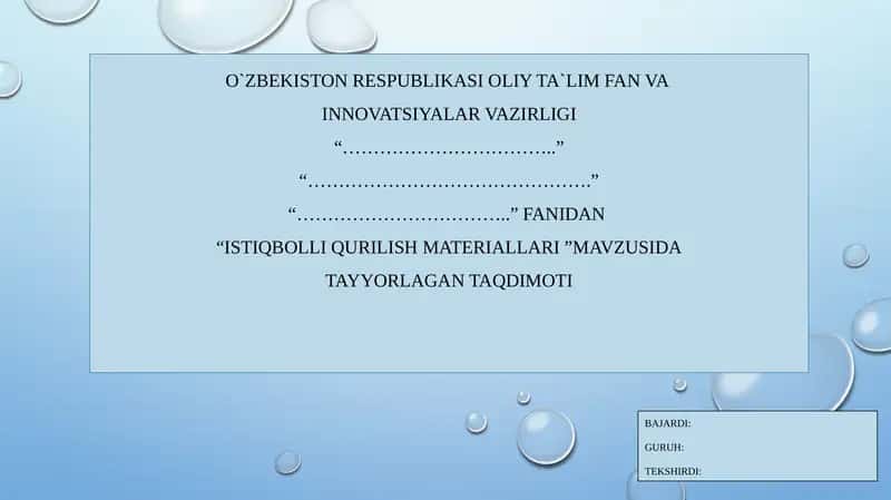 Istiqbolli qurilish materiallari