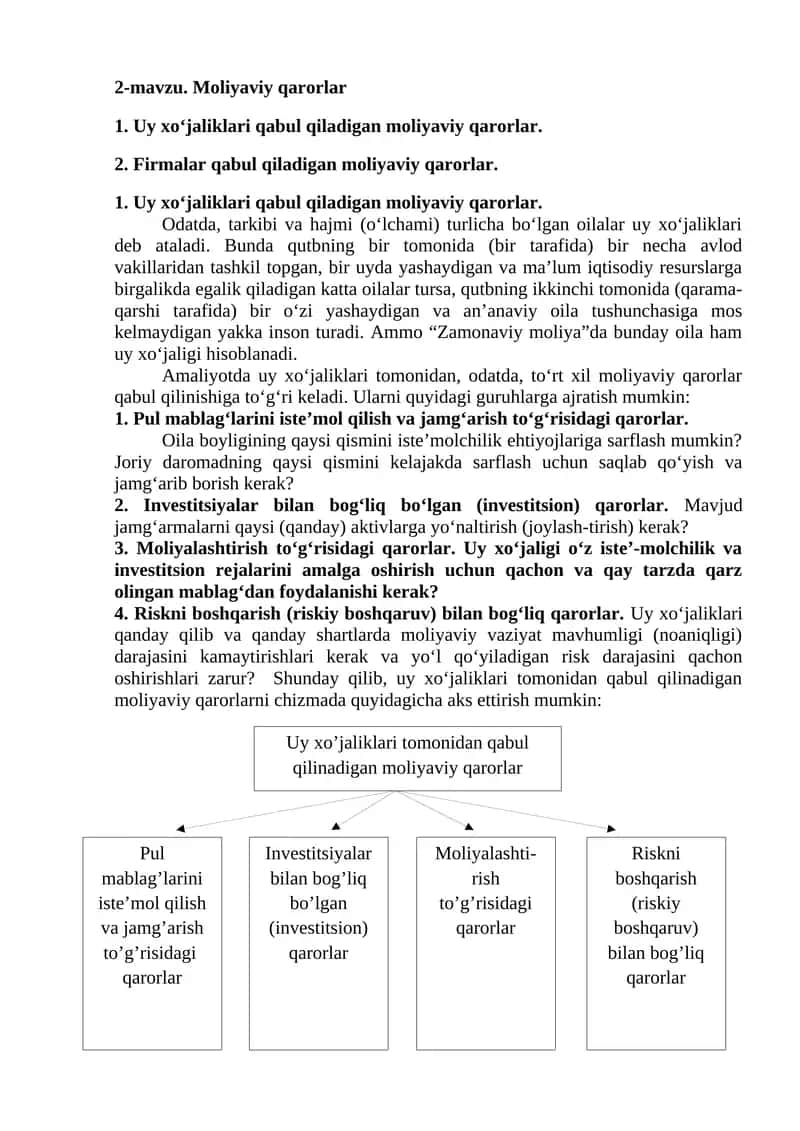 Moliyaviy qarorlar