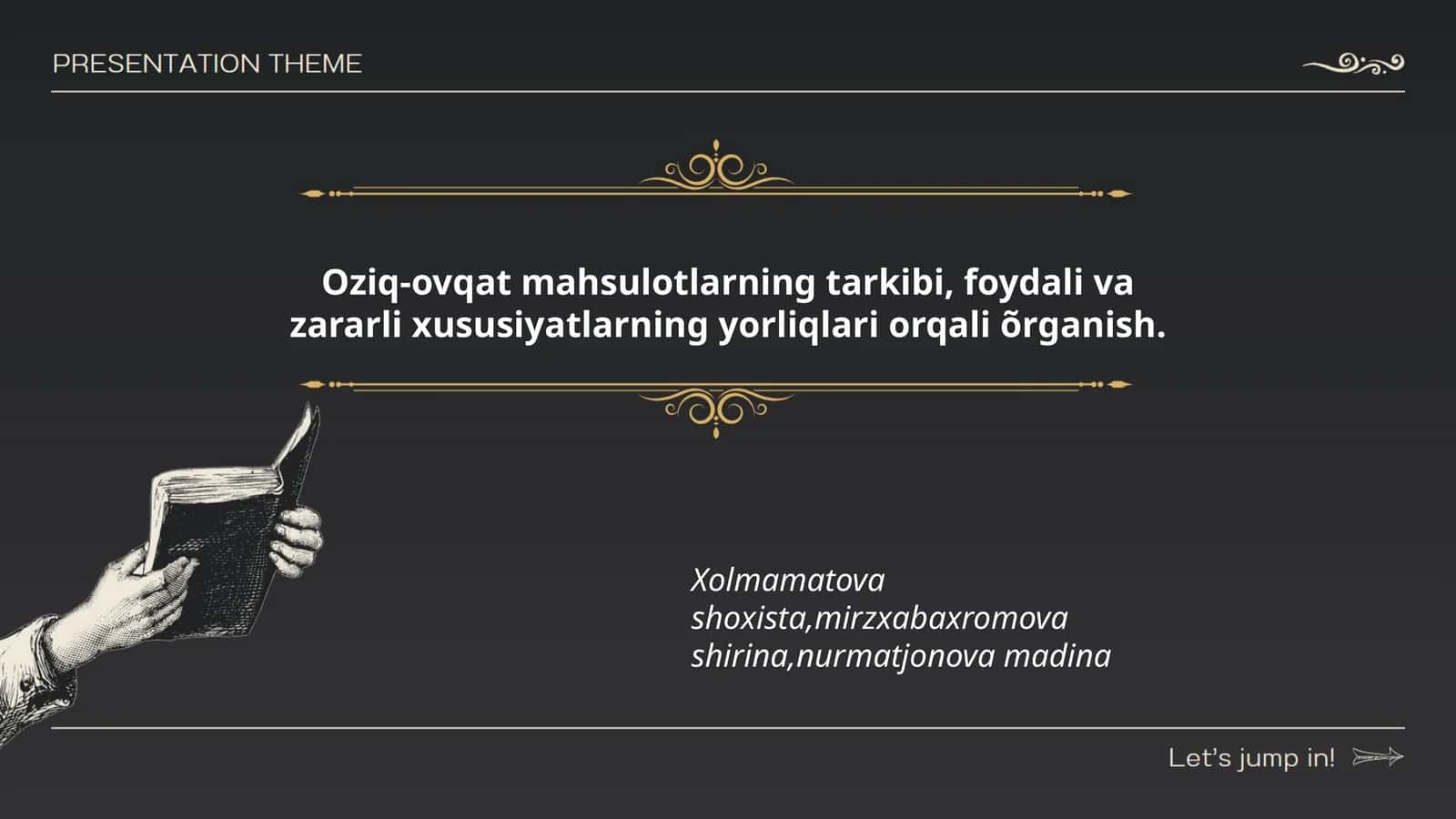 Oziq-ovqat mahsulotlarning tarkibi
