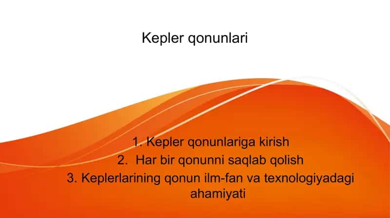Kepler qonunlari
