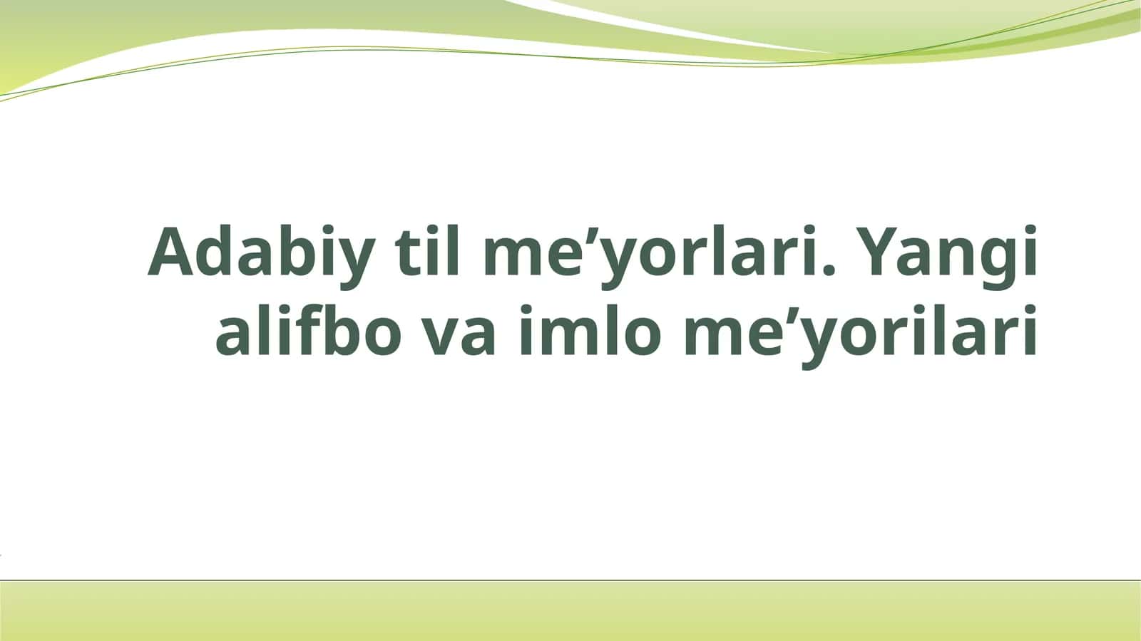 Adabiy til meʼyorlari. Yangi alifbo va imlo meʼyorilari