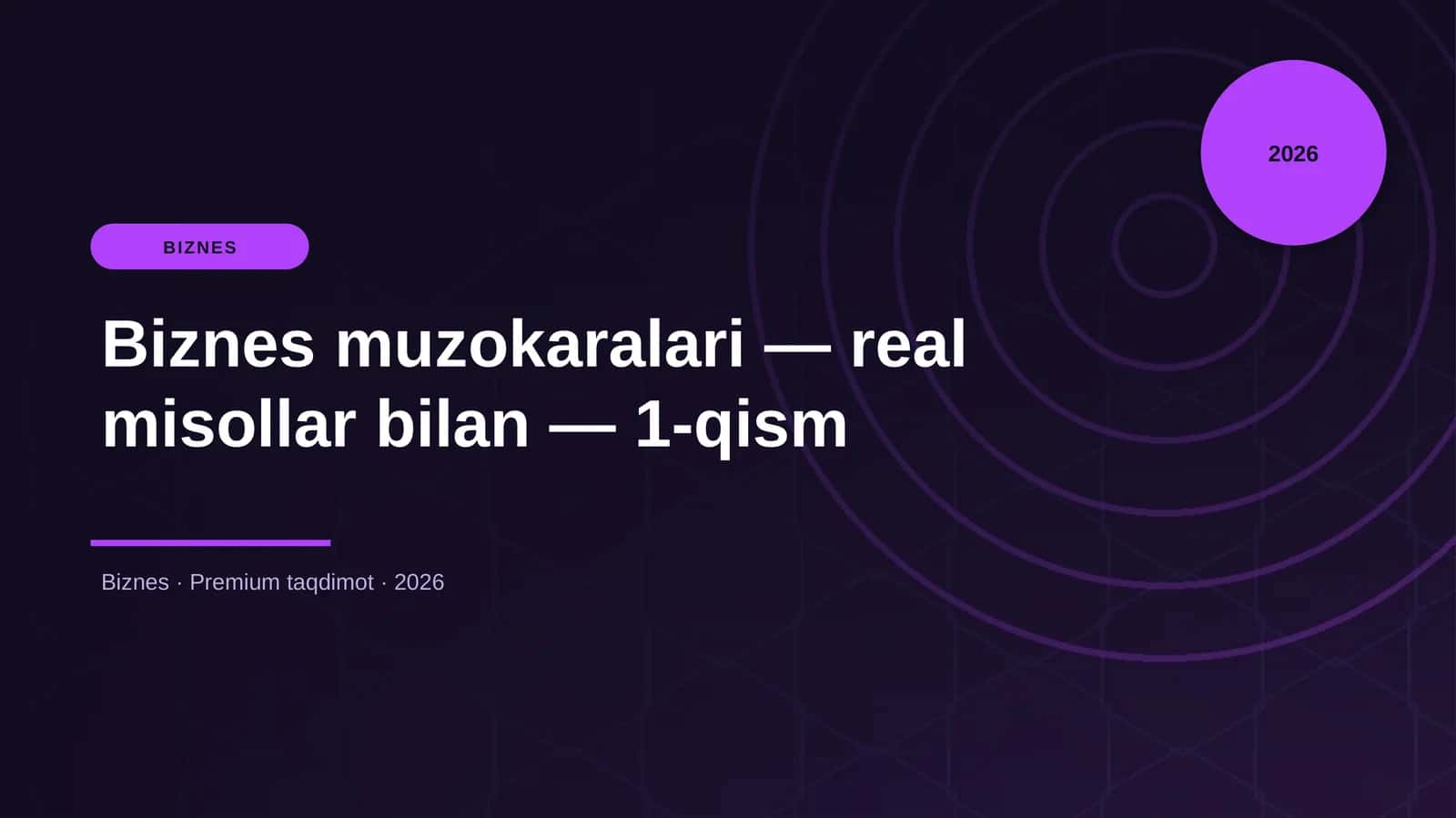Biznes muzokaralari — real misollar bilan — 1-qism