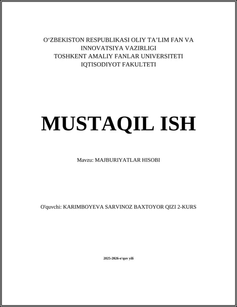 Majburiyatlar Hisobi