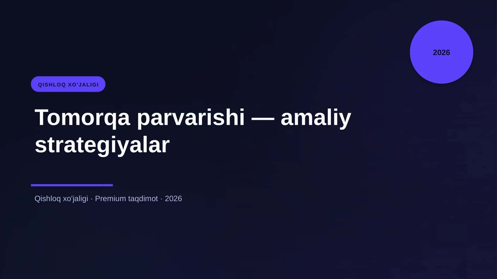 Tomorqa parvarishi — amaliy strategiyalar