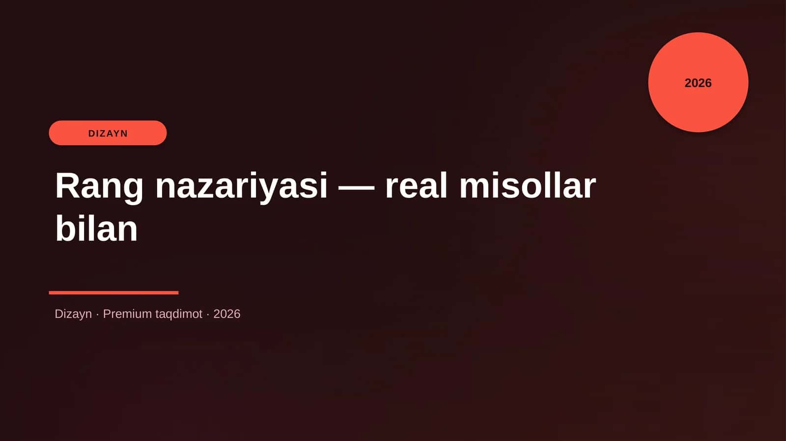 Rang nazariyasi — real misollar bilan
