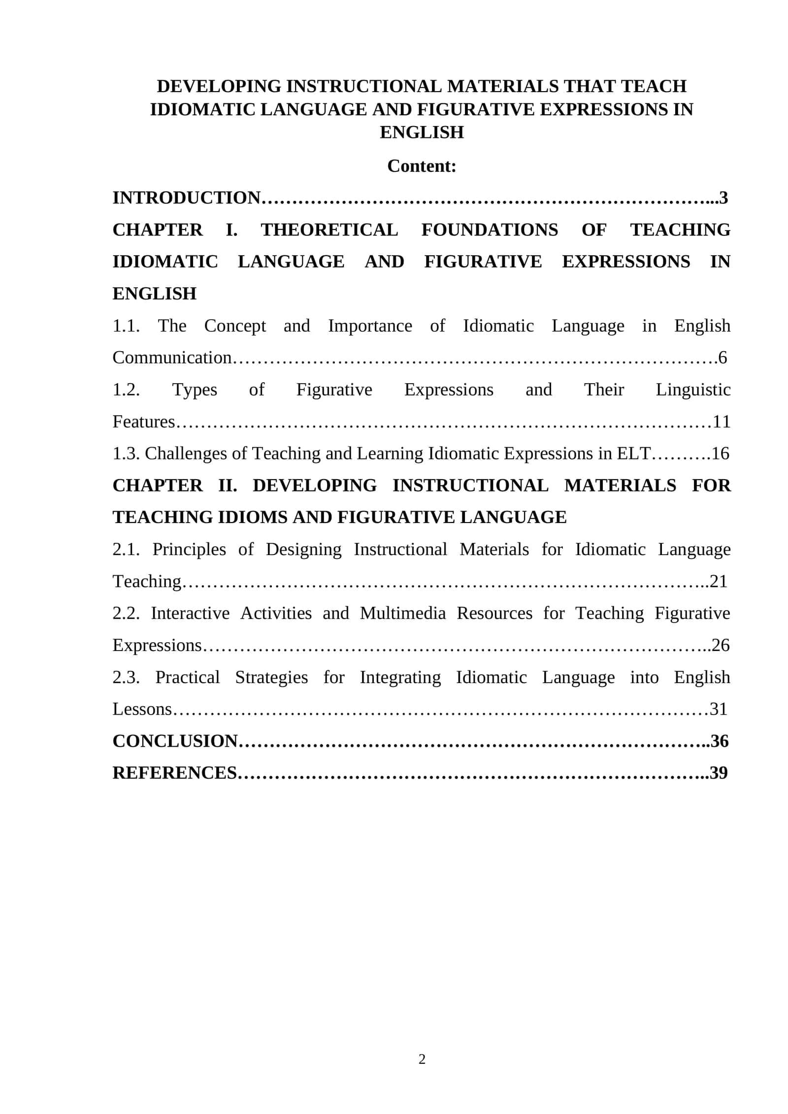 DEVELOPING INSTRUCTIONAL MATERIALS FOR TEACHING IDIOMS AND FIGURATIVE LANGUAGE