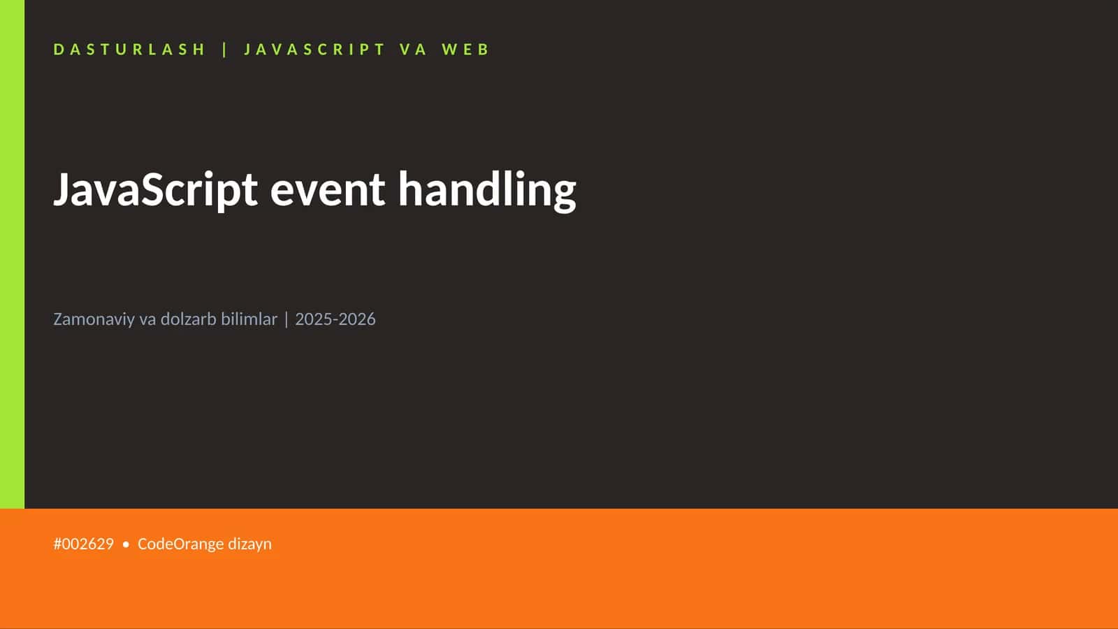JavaScript event handling