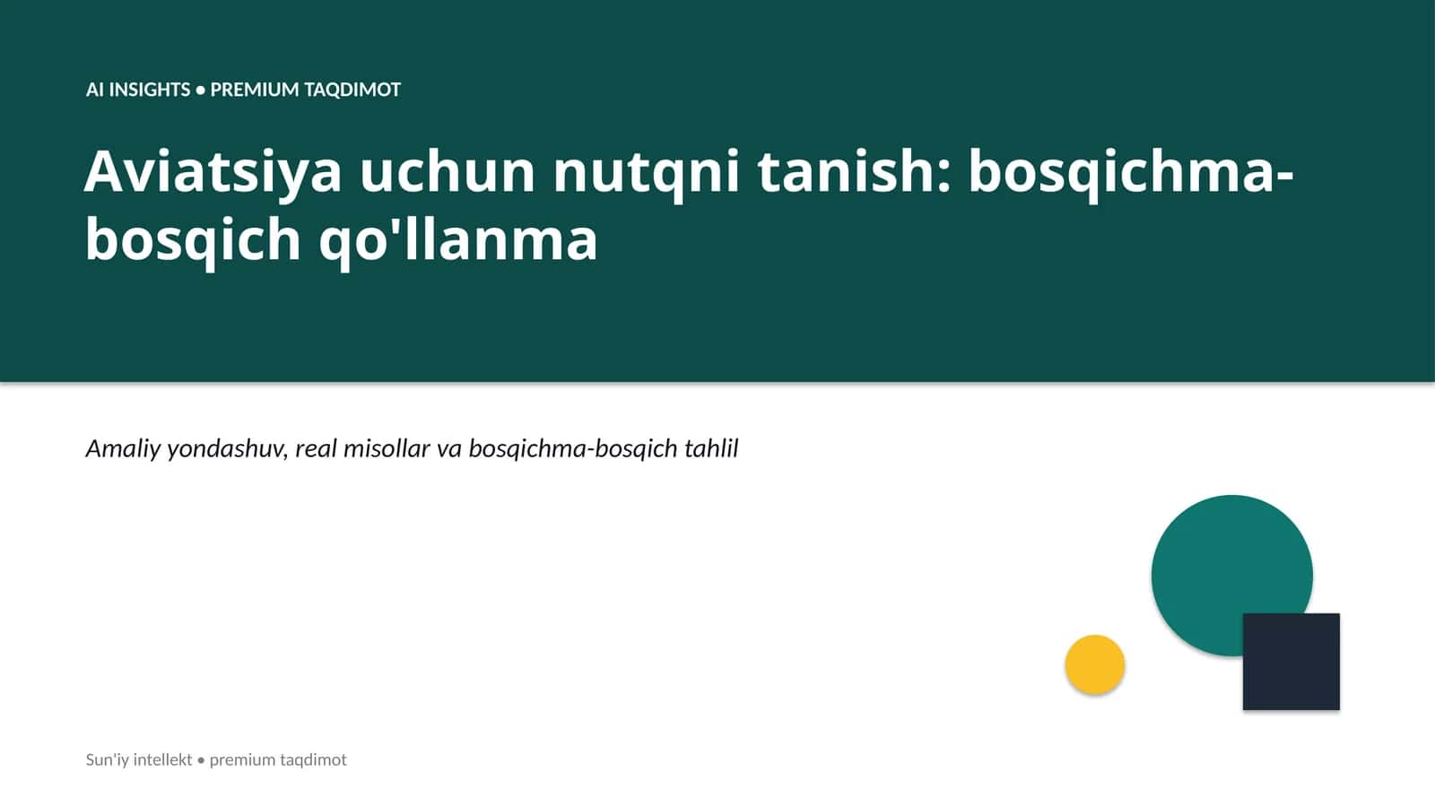 Aviatsiya uchun nutqni tanish: bosqichma-bosqich qo'llanma