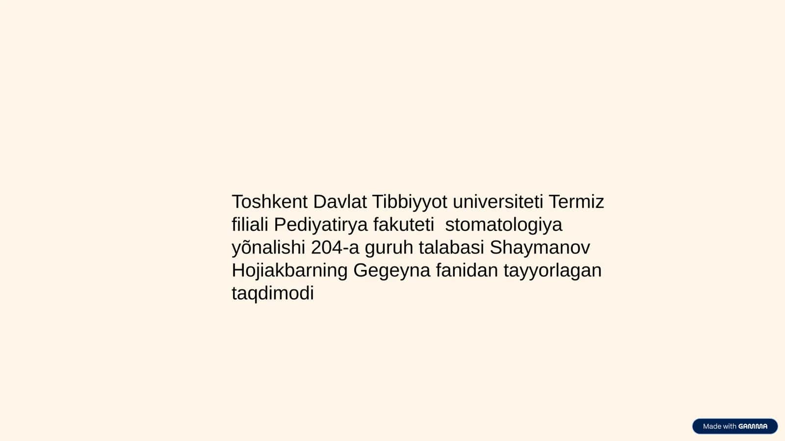 Gegeynafanidantayyorlagantaqdimodi