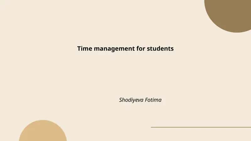 Time management for students