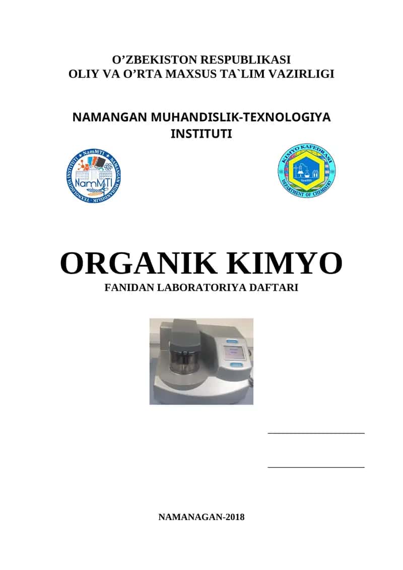 Uslubiy ko’rsatma "Kimyo"