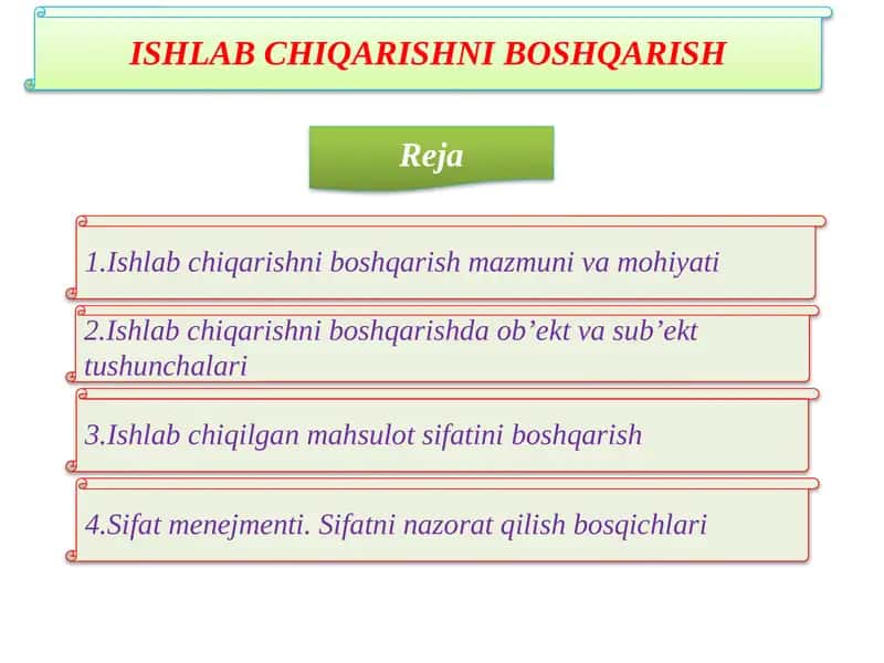 Ishlab chiqarishni boshqarish