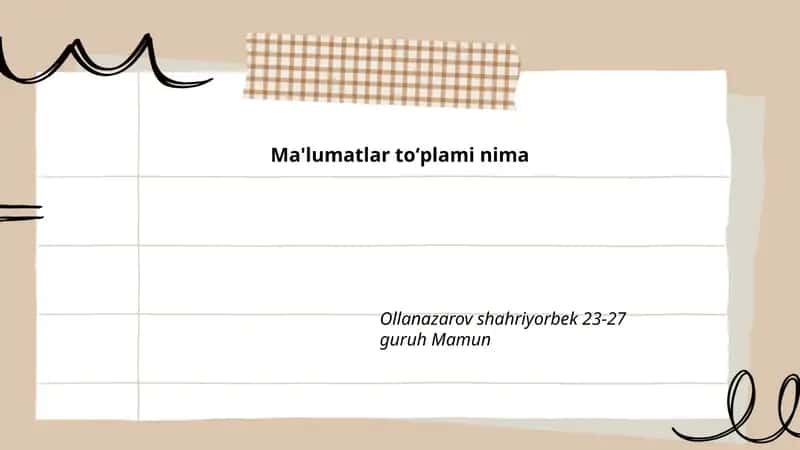 Ma'lumatlar to'plami