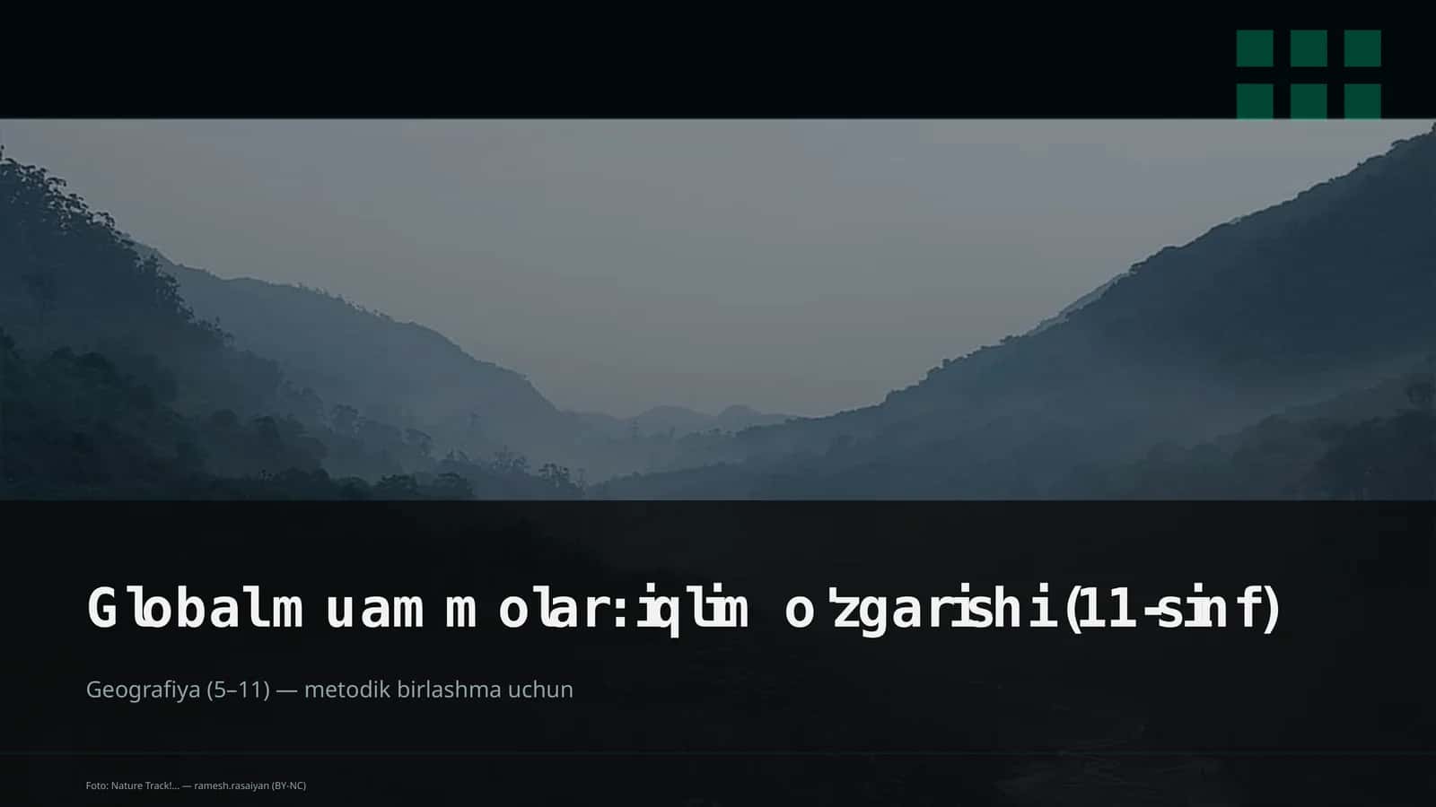 Global muammolar: iqlim o'zgarishi (11-sinf)