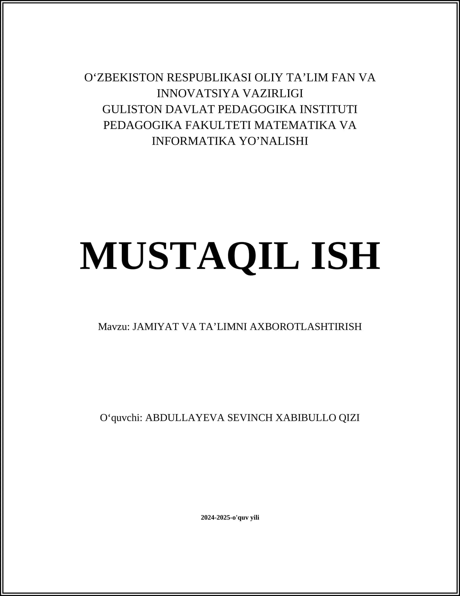 Axborot-kommunikatsiya texnologiyalari (AKT) joriy etilishi