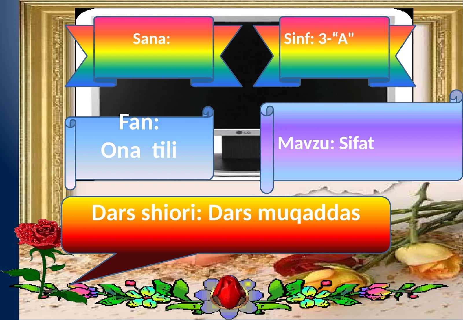 3-sinf Ona tili fanidan Sifat mavzusida dars ishlanma