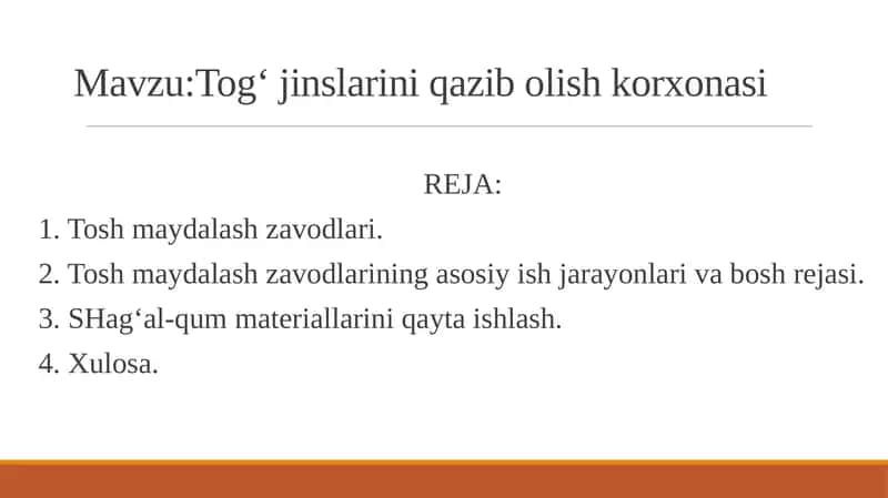 Tog‘ jinslarini qazib olish korxonasi