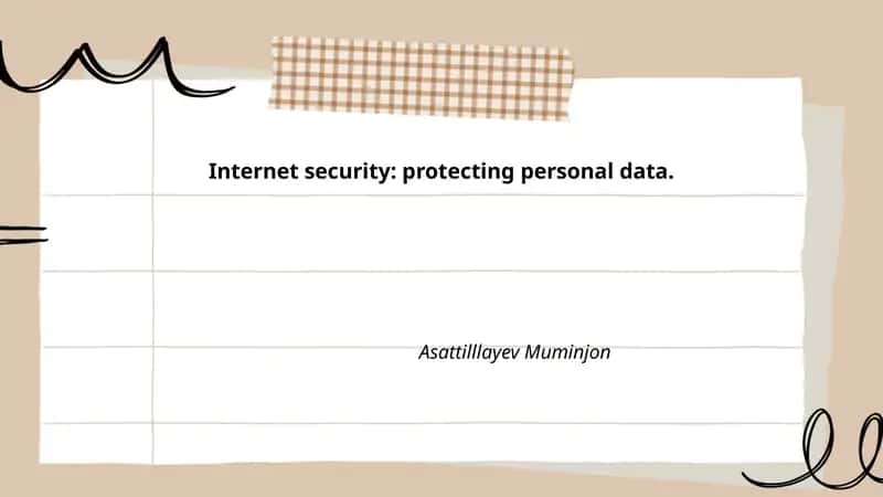 Internet security: protecting personal data