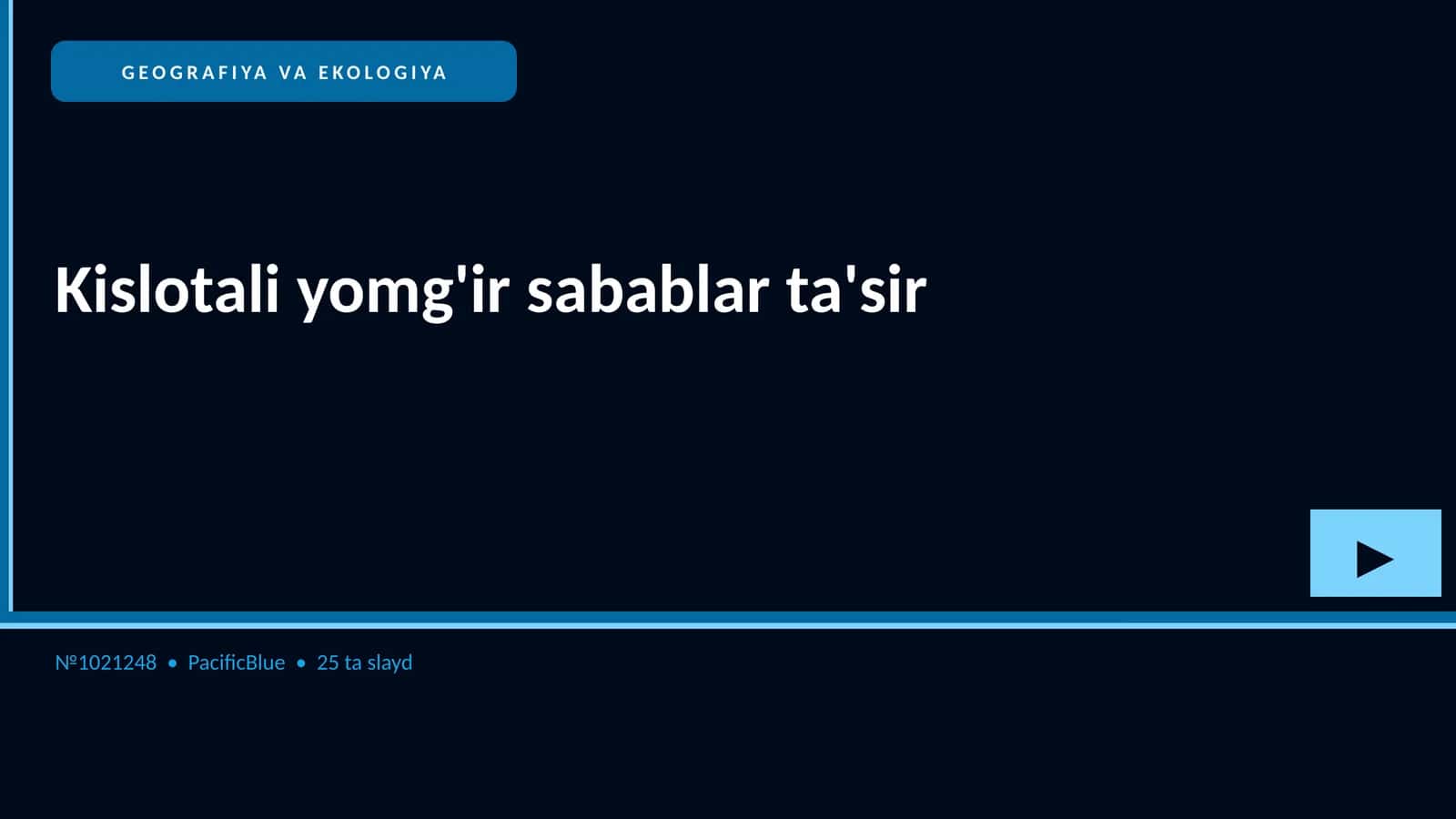 GEOGRAFIYA VA EKOLOGIYA Kislotali yomg'ir sabablar ta'sir