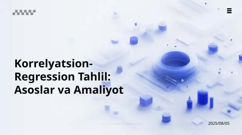 Korrelyatsion-Regression Tahlil: Asoslar va Amaliyot