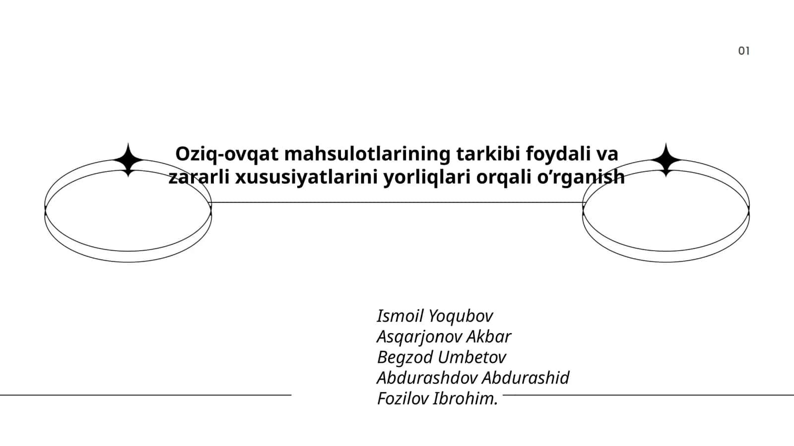 Oziq-ovqat mahsulotlarining tarkibi foydali va zararli xususiyatlarini yorliqlari orqali o’rganish
