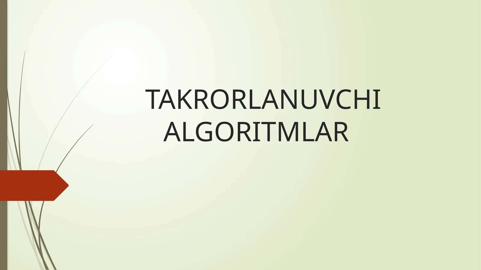 Takrorlanuvchi algoritm