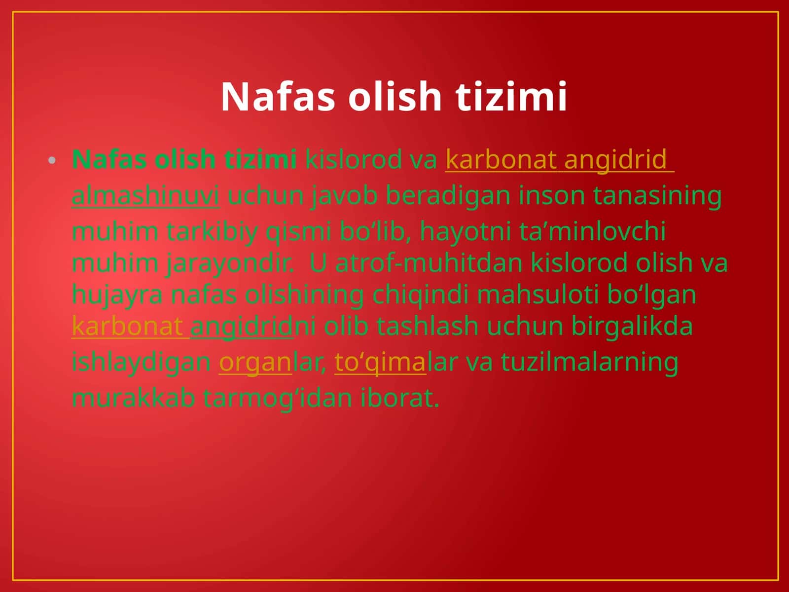 Nafas olish tizimi