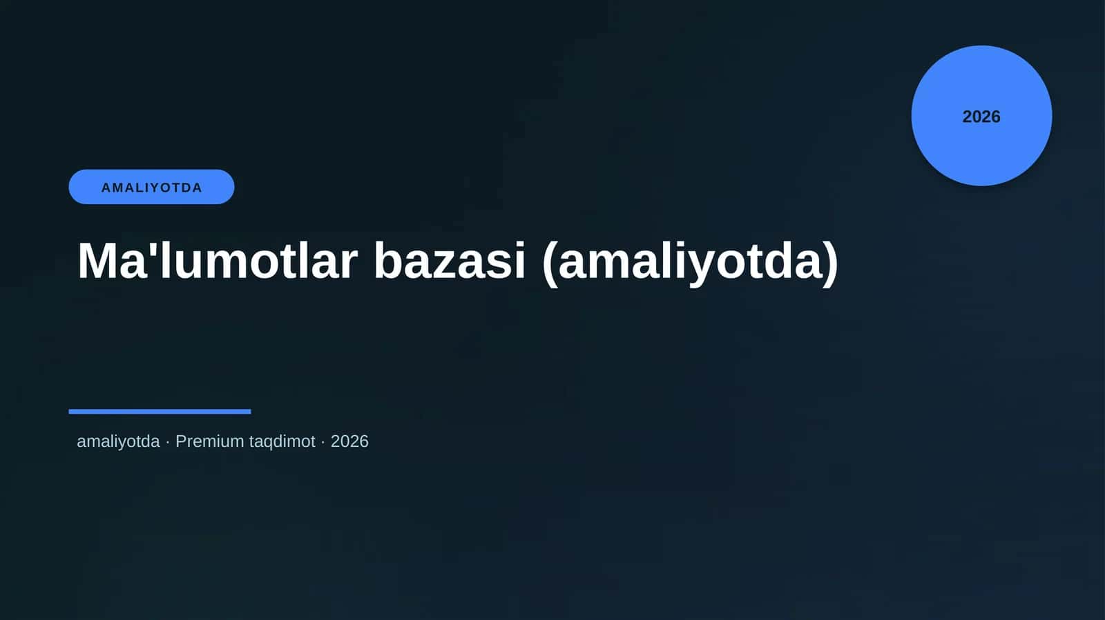 Ma'lumotlar bazasi (amaliyotda)