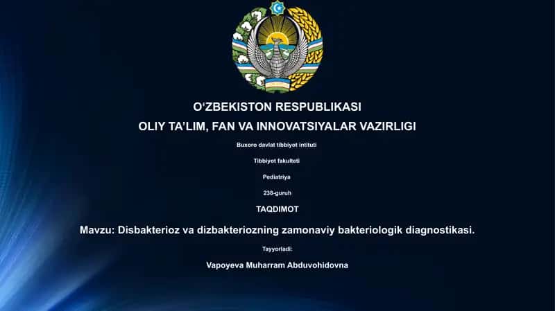 Disbakterioz va dizbakteriozning zamonaviy bakteriologik diagnostikasi