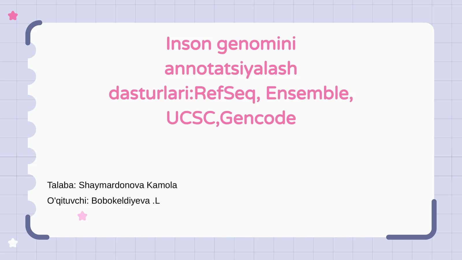 Inson genomini annotatsiyalash dasturlari