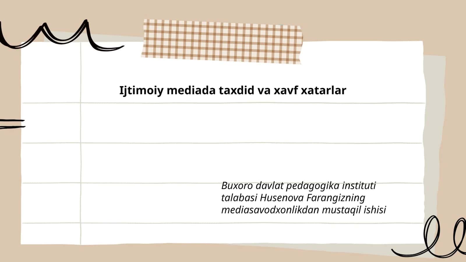 Ijtimoiy mediada taxdid va xavf xatarlar