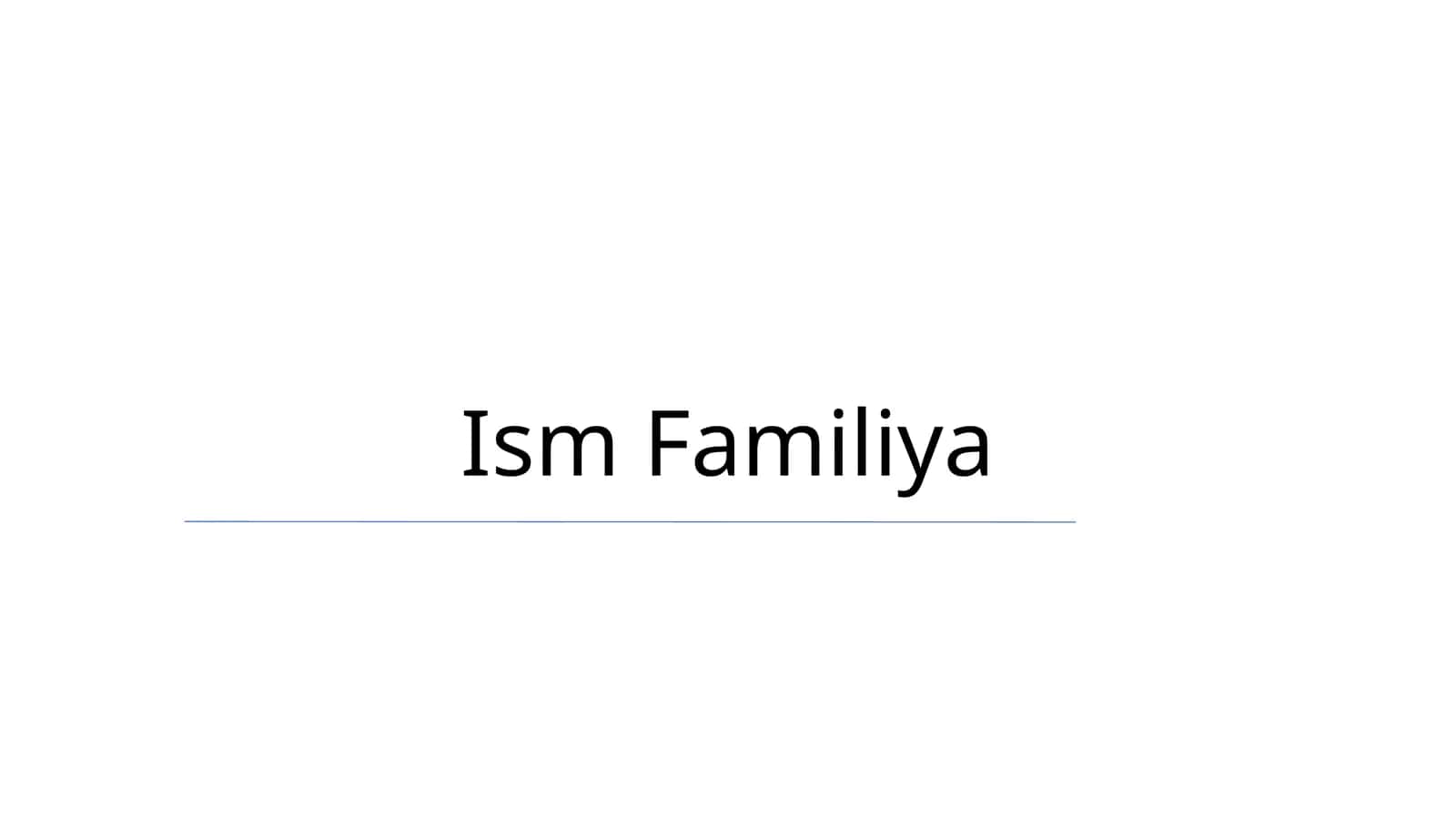 Ism Familiya