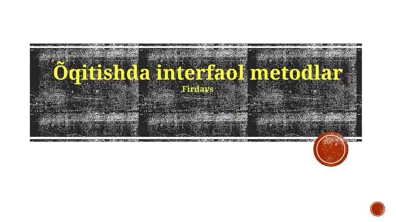 Interaktiv o'qitish usullari