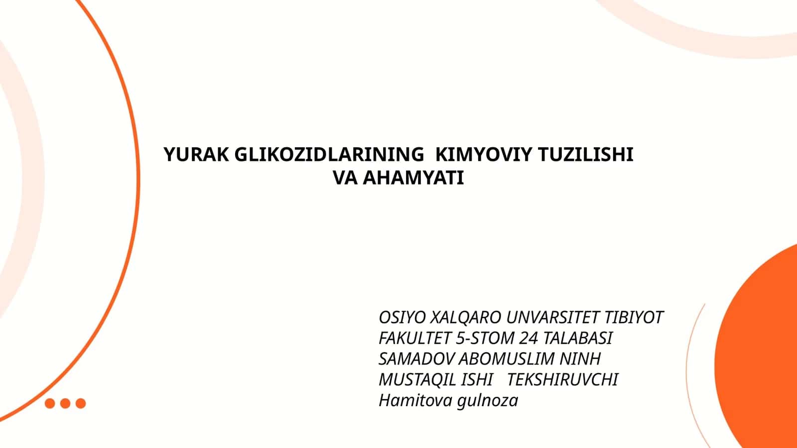 YURAK GLIKOZIDLARINING KIMYOVIY TUZILISHI VA AHAMYATI