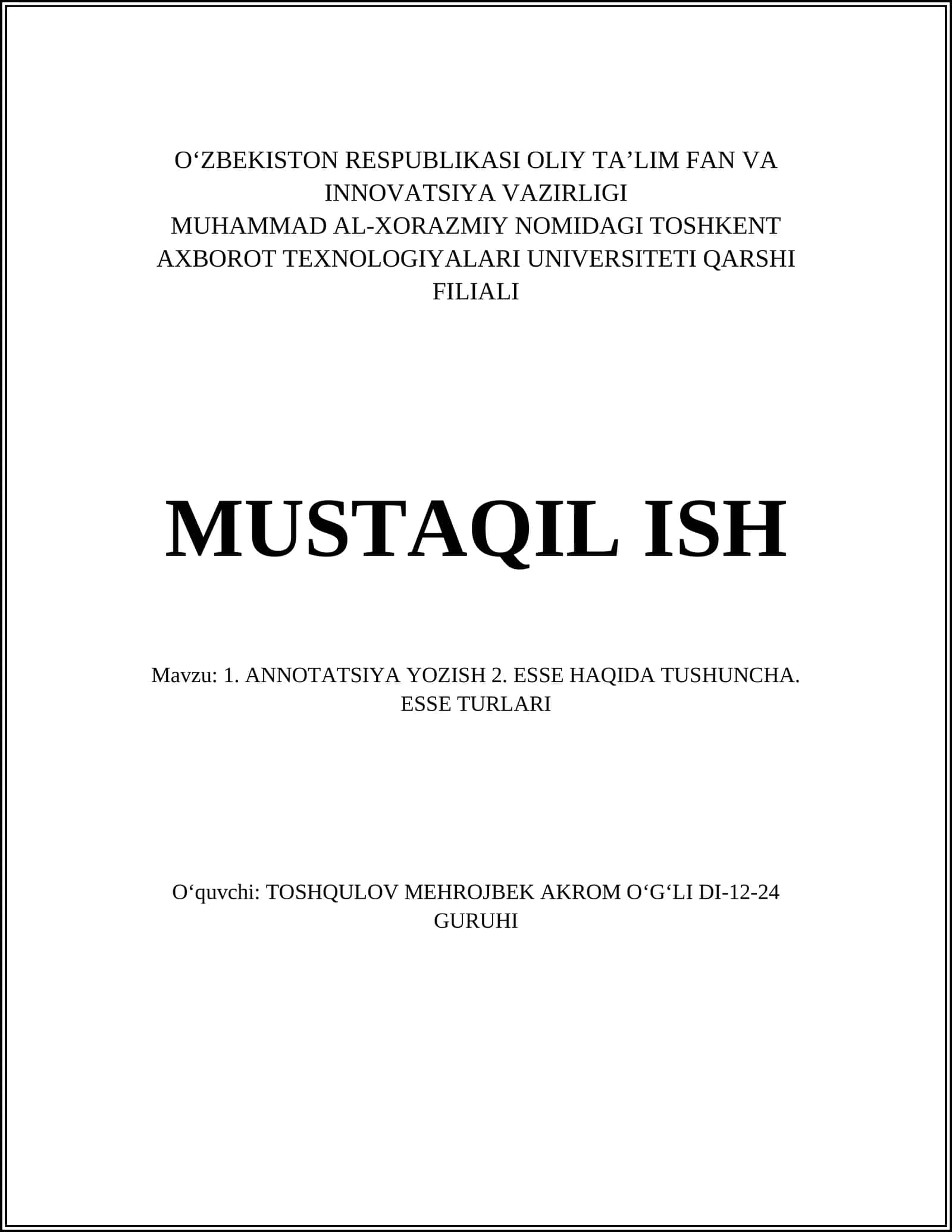 Annotatsiya Yozish