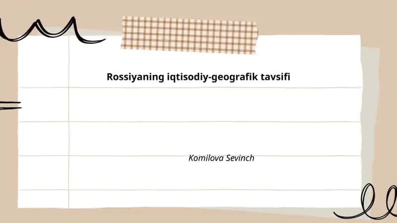 Rossiyaning iqtisodiy-geografik tavsifi