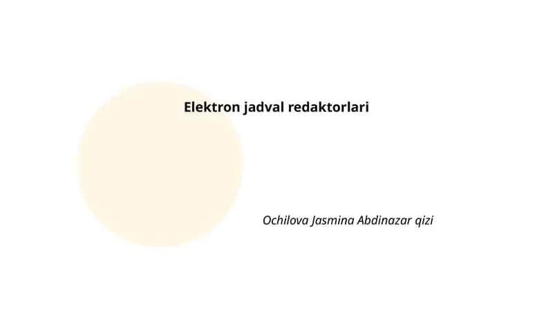 Elektron jadval redaktorlari