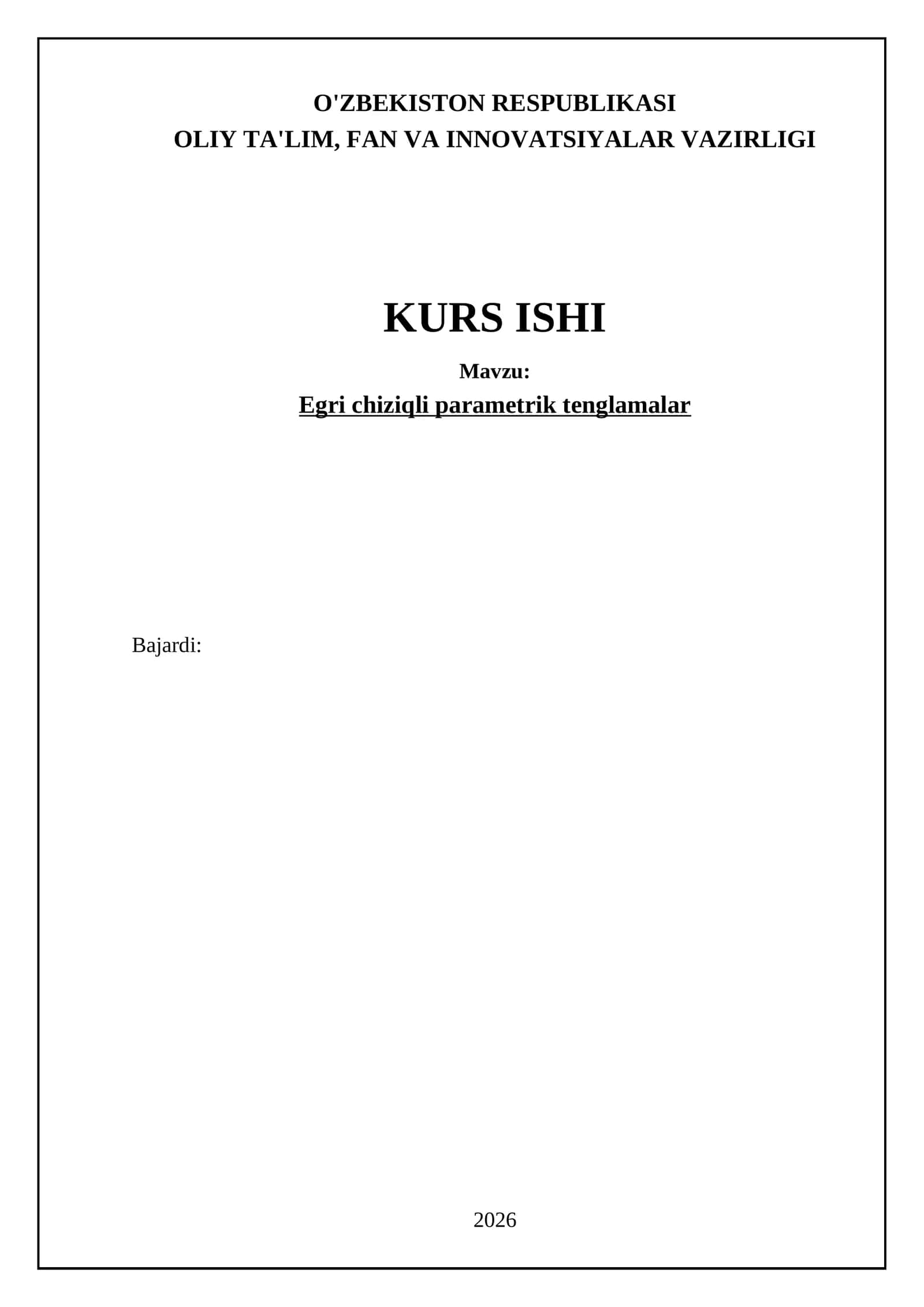 Egri chiziqli parametrik tenglamalar