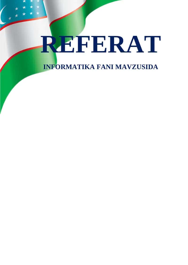INFORMATIKA FANI MAVZUSIDA