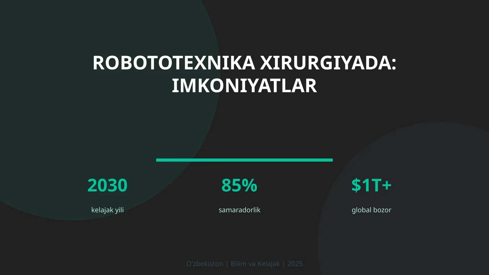 Robototexnika xirurgiyada: imkoniyatlar