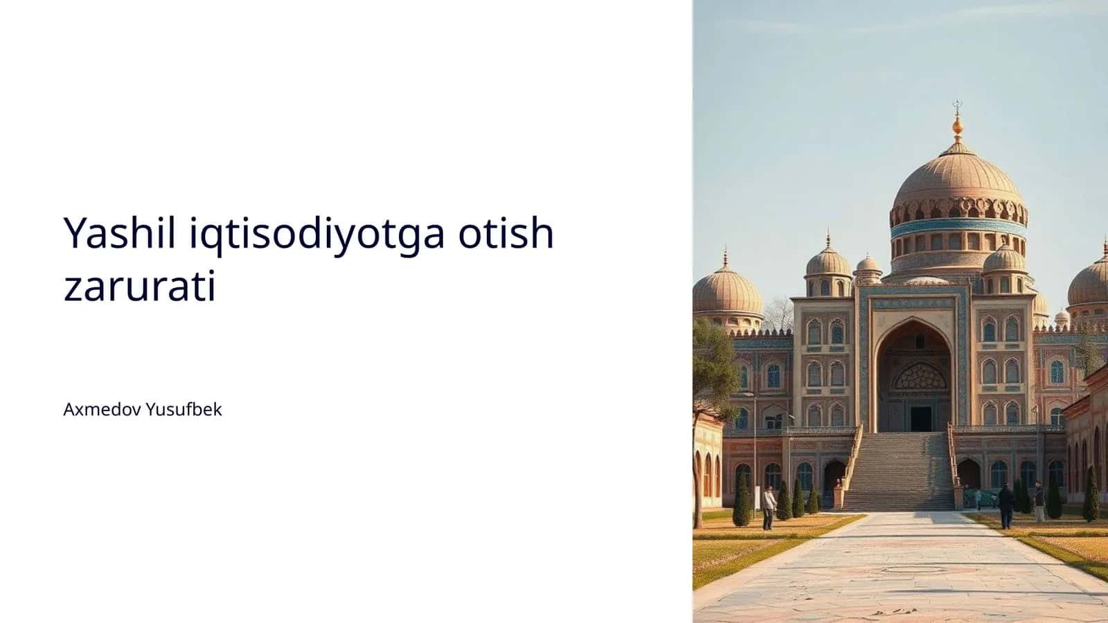 Yashil iqtisodiyotga otish zarurati