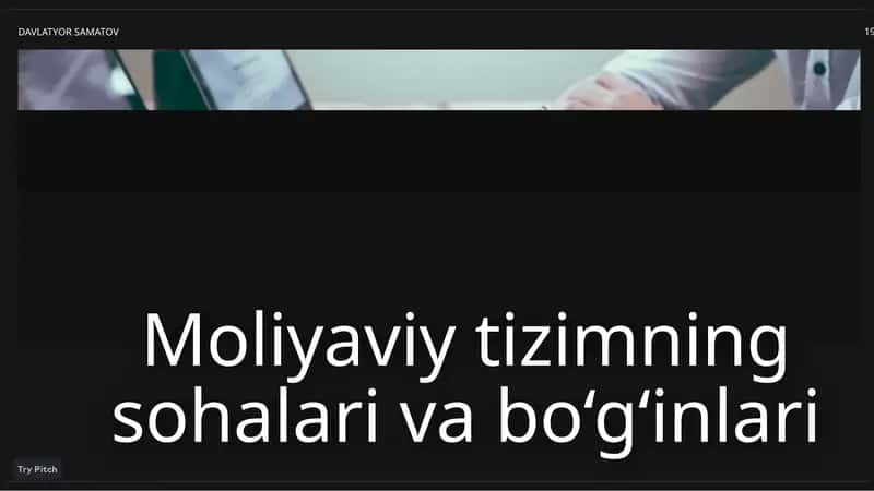 Moliyaviy tizimning sohalari va boʻgʻinlari